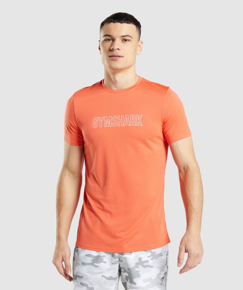 Men\'s Gymshark Arrival Graphic T-Shirts Orange | NZ 4SFZMP